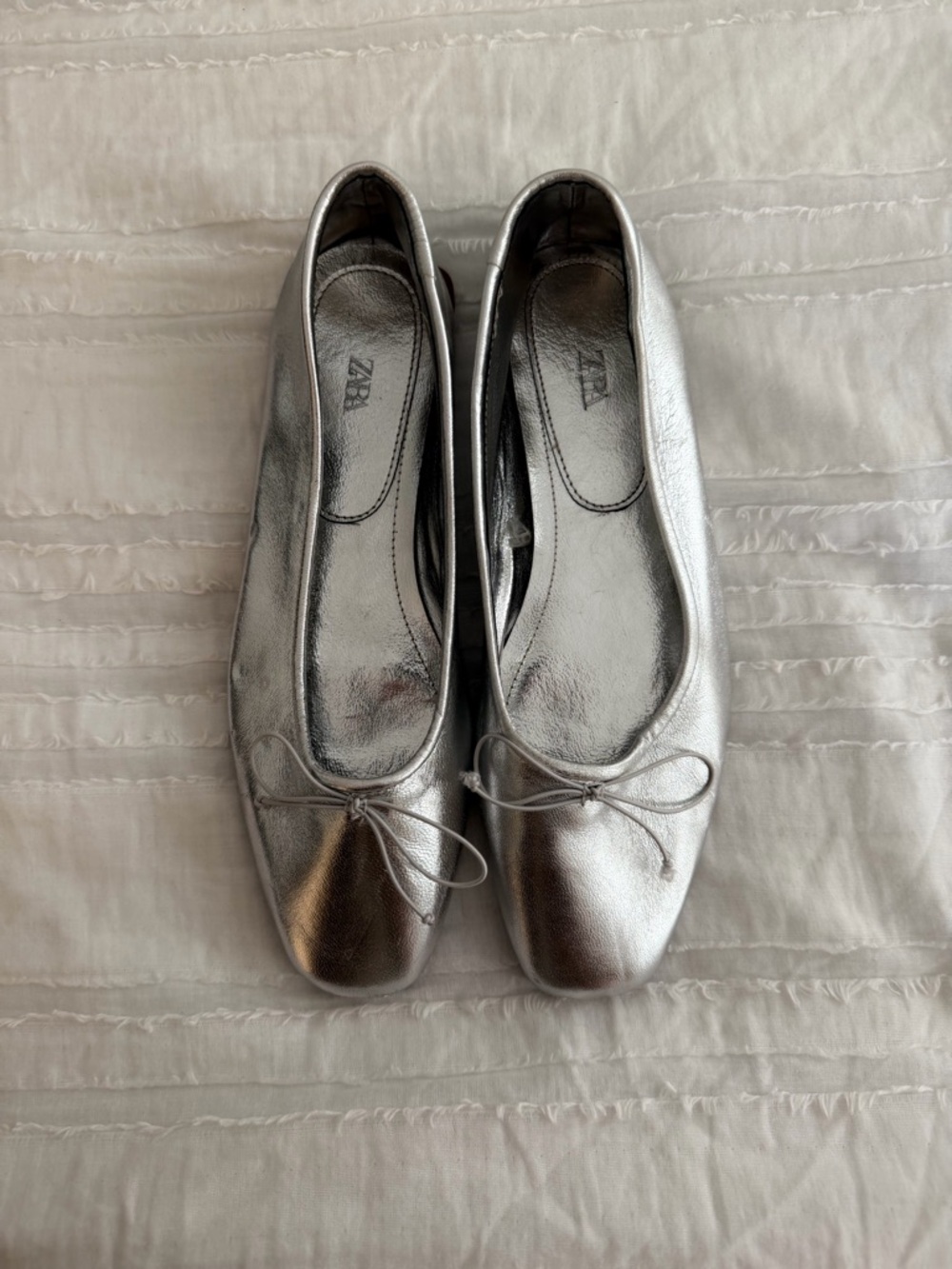Zara Metallic Ballet Flats